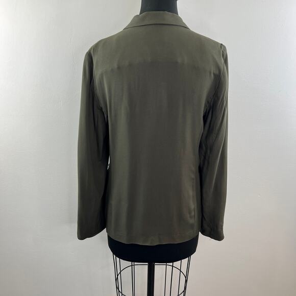 TALULA Green 8 KENT Blazer Open Front Long Sleeve Notch Lapel Single Breasted - Picture 6 of 10